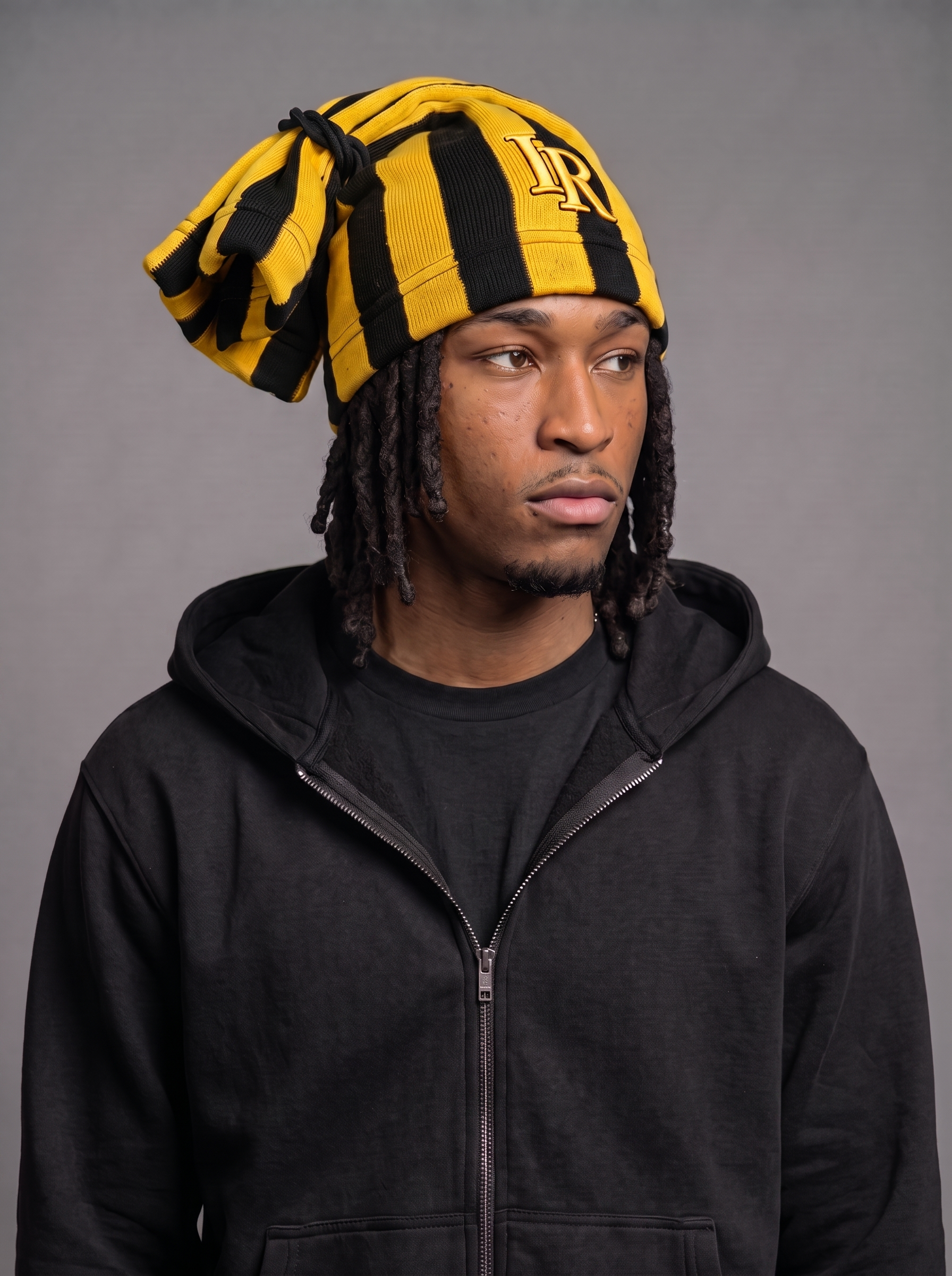 Satin-Lined Tie Beanie
