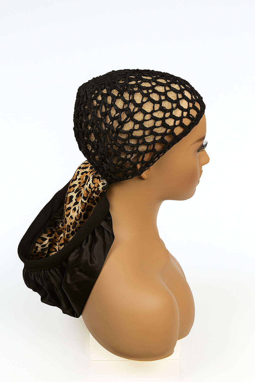 Adjustable Reversible Tubi Bonnet No Slip Hair Wrap Cap for All Hair Types 2-in-1 Wrap & Bonnet Design