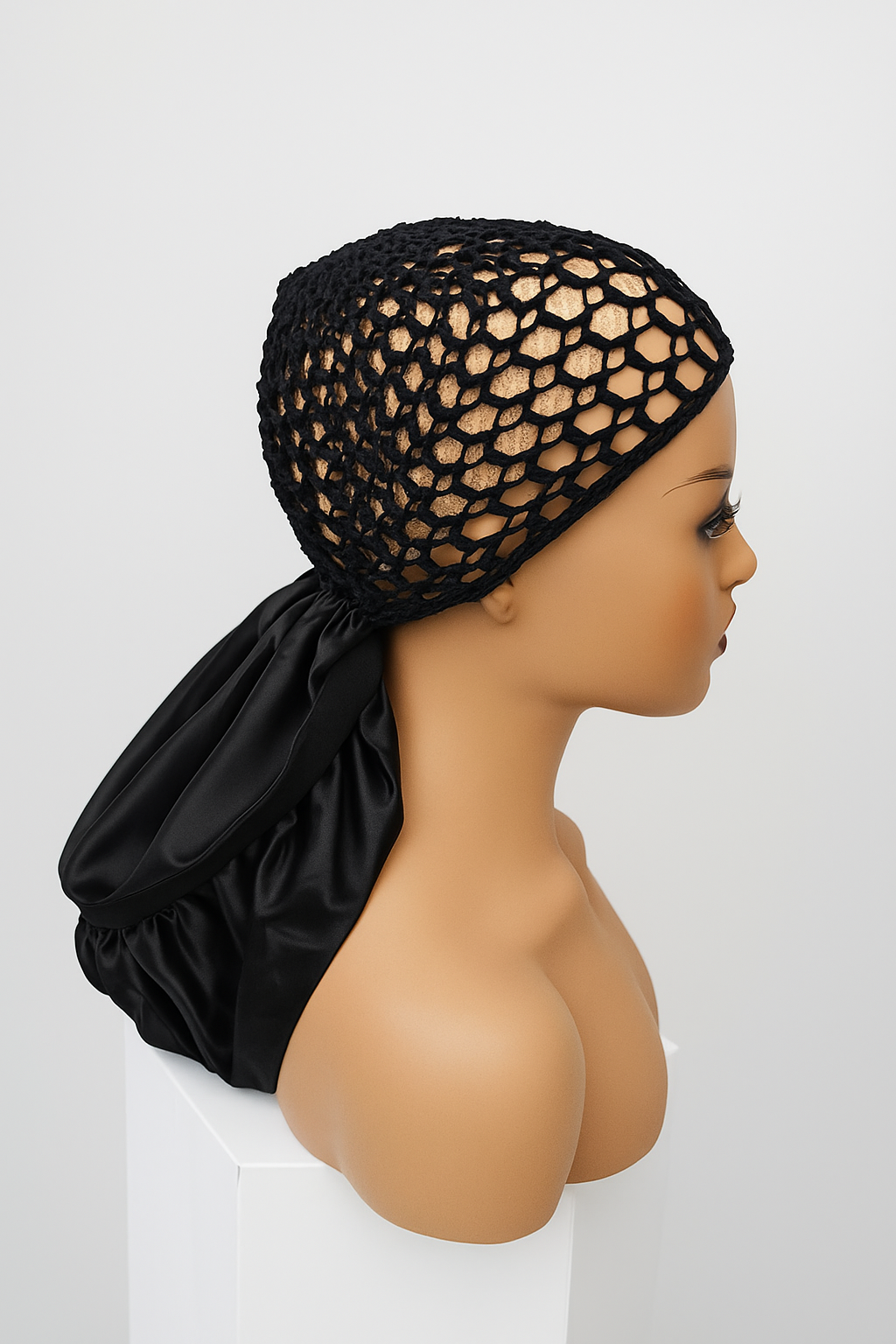Adjustable Reversible Tubi Bonnet No Slip Hair Wrap Cap for All Hair Types 2-in-1 Wrap & Bonnet Design