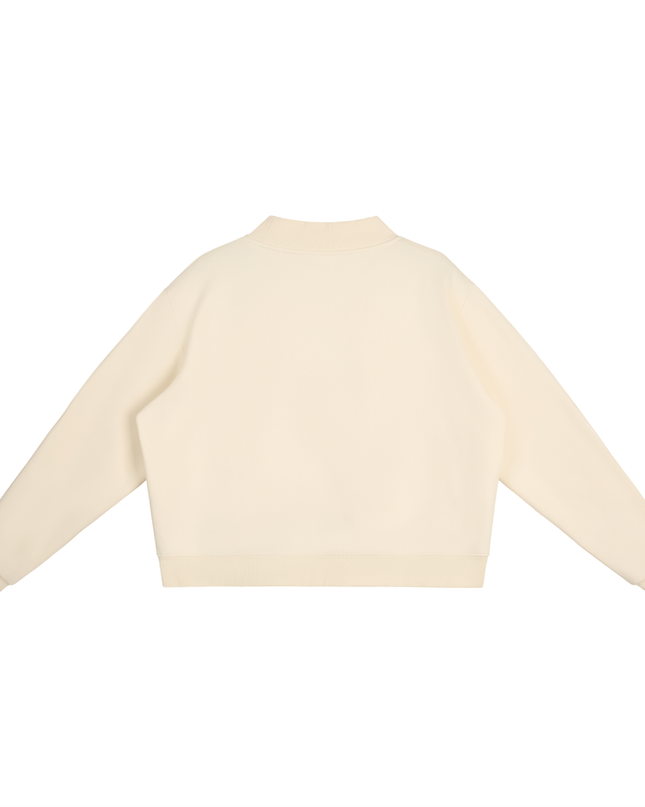 Essential Fleece Mock-Neck Crew Sweatshirt