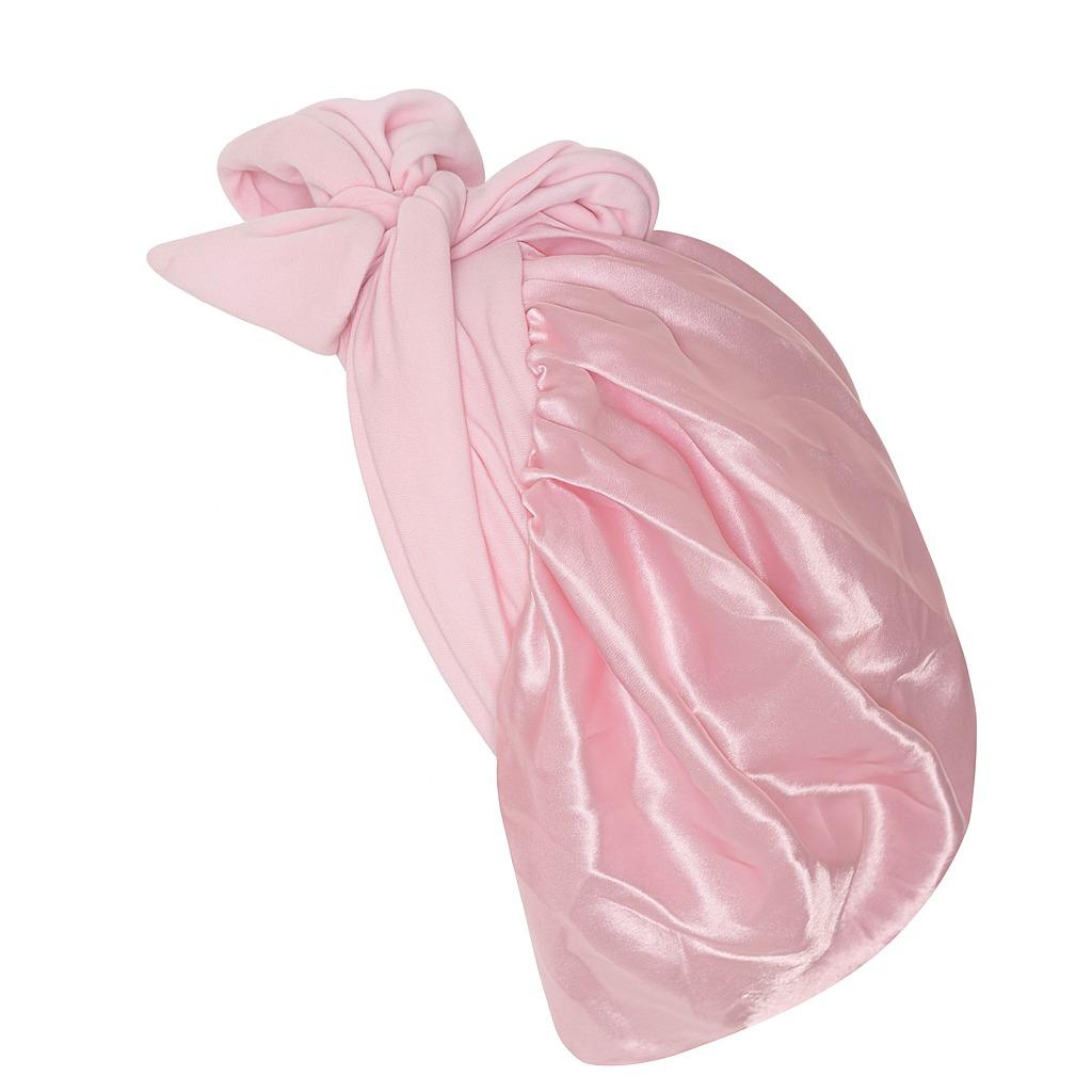 2-in-1 Tie Band Bonnet with Tubi Net – Adjustable Satin Hair Wrap for Nighttime Protection