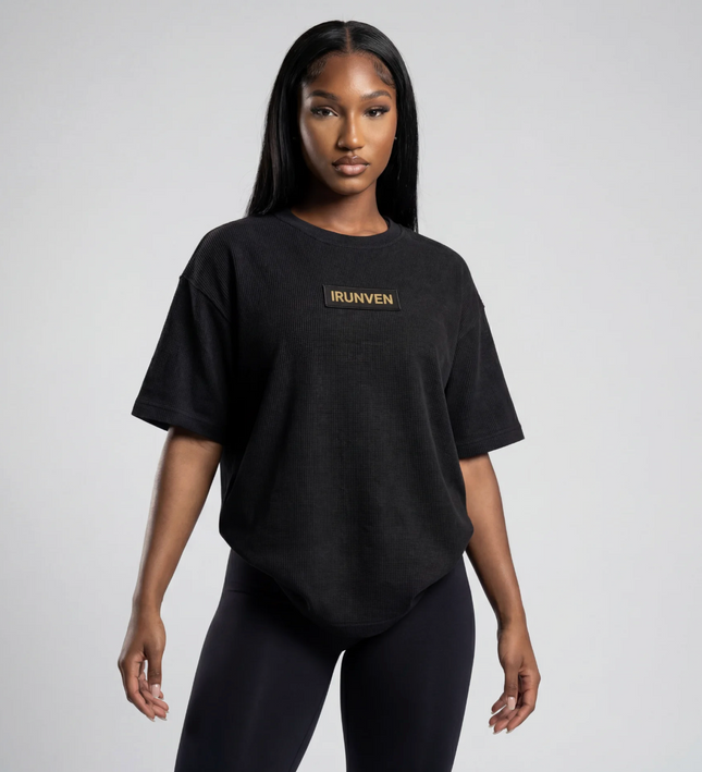 Waffle Knit Oversized Tee