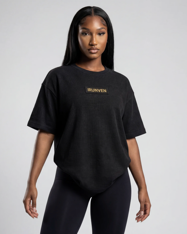 Waffle Knit Oversized Tee