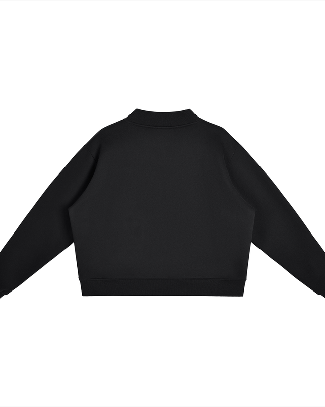 Essential Fleece Mock-Neck Crew Sweatshirt