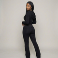 Cotton flare legging set with matching headband – IRUNVEN women's two-piece outfit