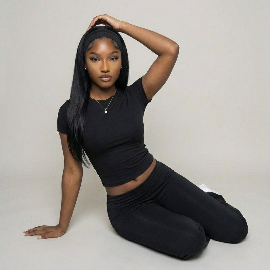 IRUNVEN olive green lounge set – 97% cotton short sleeve flare legging two-piece