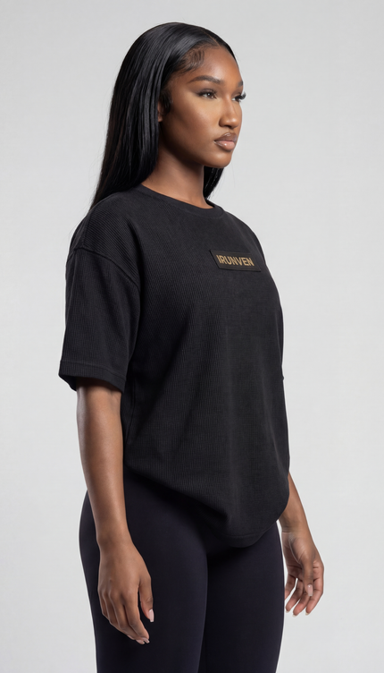 Waffle Knit Oversized Tee