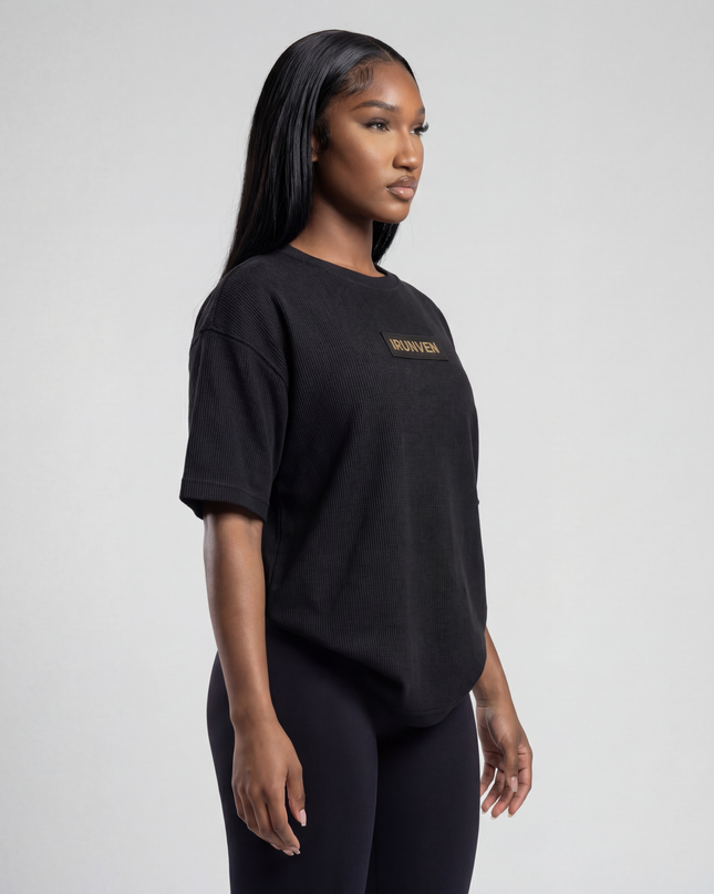 Waffle Knit Oversized Tee