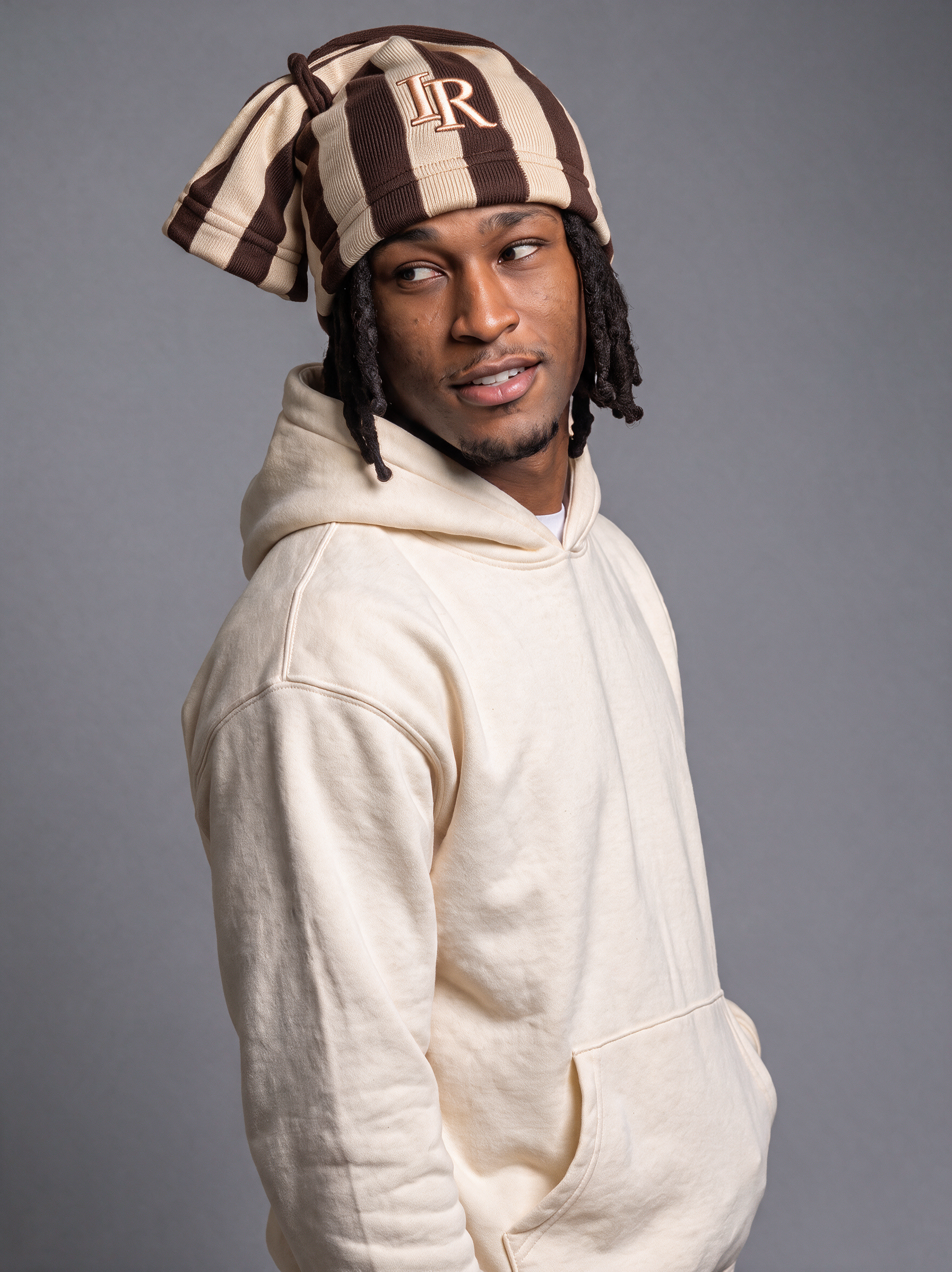 Satin Lined Tie Beanie Hat
