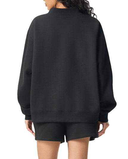 Essential Fleece Mock-Neck Crew Sweatshirt