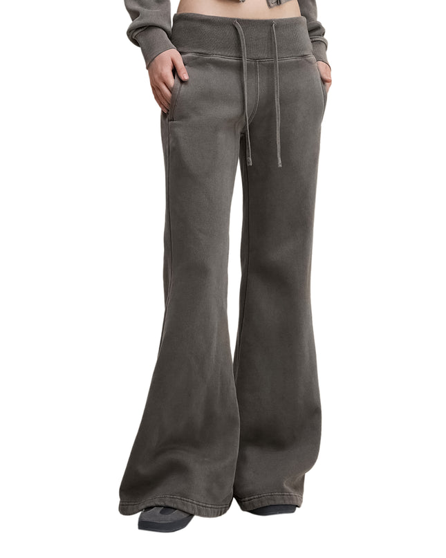 Vintage Washed Flared Fleece Pants